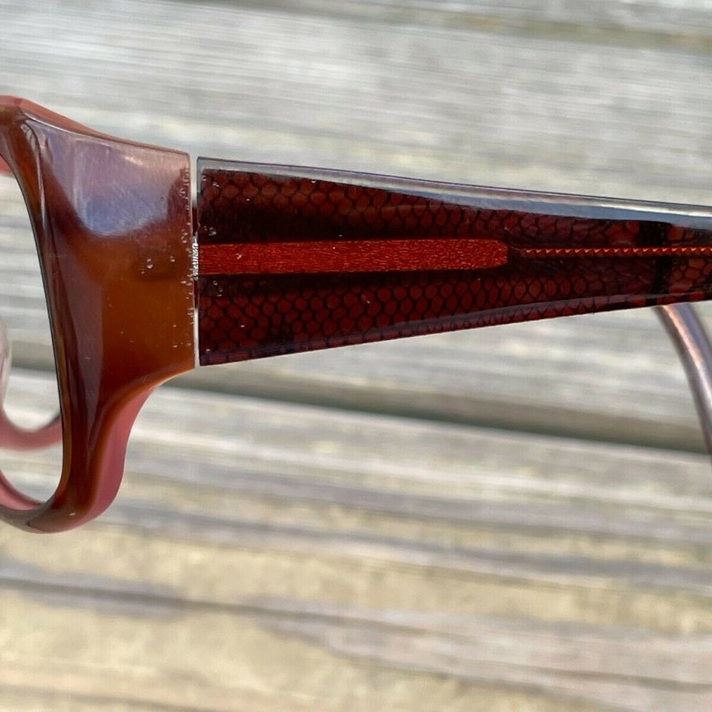 Norma Kamali Women Eyeglasses/Sunglasses Frame Brown Shimmer Handmade in China - Picture 5 of 12